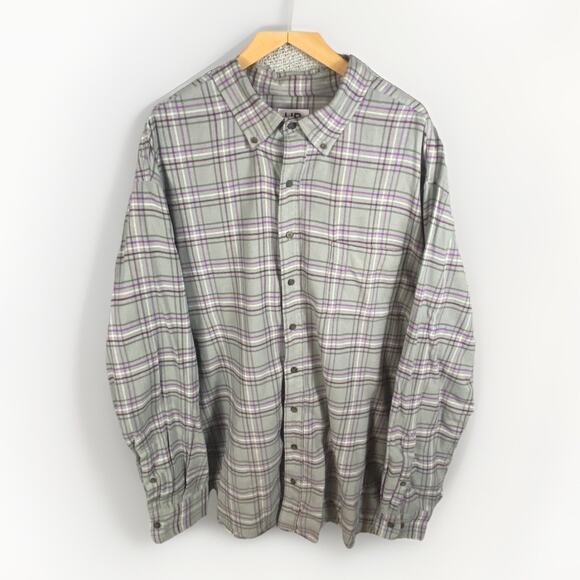 HB Harbor Bay Flannel Shirt Big Tall Men’s 3XLT 100% Cotton Cabincore Cozycore - Picture 2 of 7